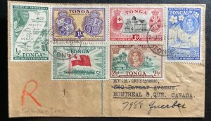 1951 Nukufalofa Tonga Toga First Day Cover FDC to Montreal Canada 