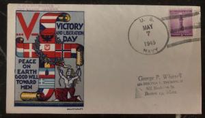 1945 US Navy USA First Day Patriotic Cover FDC Victory And Liberation Day