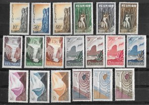 France-Reunion # 249-67  Definitives of 1947   (19)   Unused LH