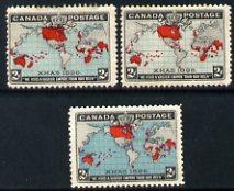 Canada 1908 Imperial Penny Post 2c the three shades heavi...