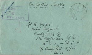 South Africa Soldier's Free Mail 1941 Egypt 68 Postage Prepaid South African ...