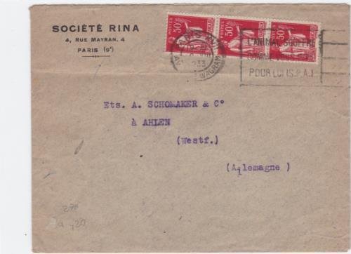 France 1933 Animal suffering slogan stamps cover R20237