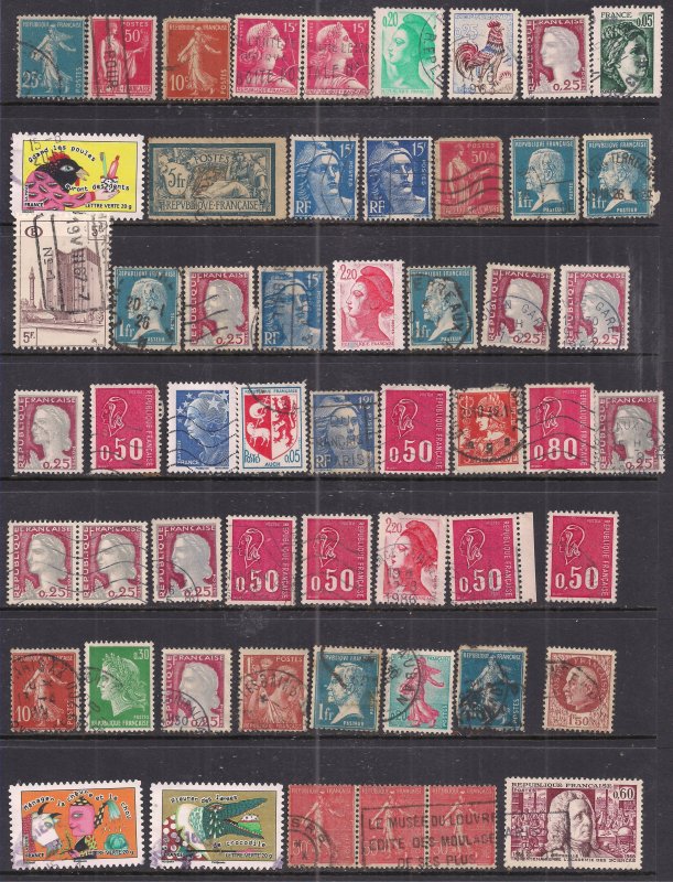 France Selection of 55 used stamps ( 298 )