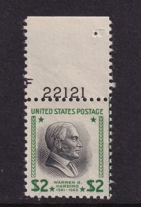 1938 $2 PREXY Sc 833 MNH OG plate number Presidential Series, Hebert CV $50 (PB