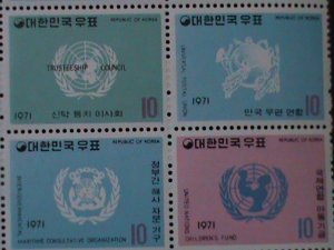 KOREA-1971-SC#756-780-UNITED NATION ORGANIZATIONS-MNH SHEET-VF VERY RARE