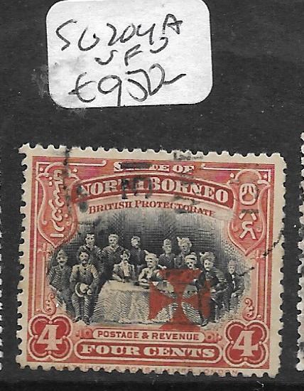 NORTH BORNEO (P0304B) RED CROSS 4C SG 204A  RARE STAMP  VFU