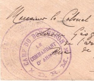 France Colonies MOROCCO Cover Military Super *CAMP DU BOUCHERON* Paris 1910 KS14