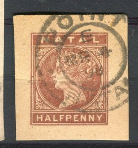 NATAL; 1890s-00s classic QV issue used POSTAL STATIONARY Postmark PIECE