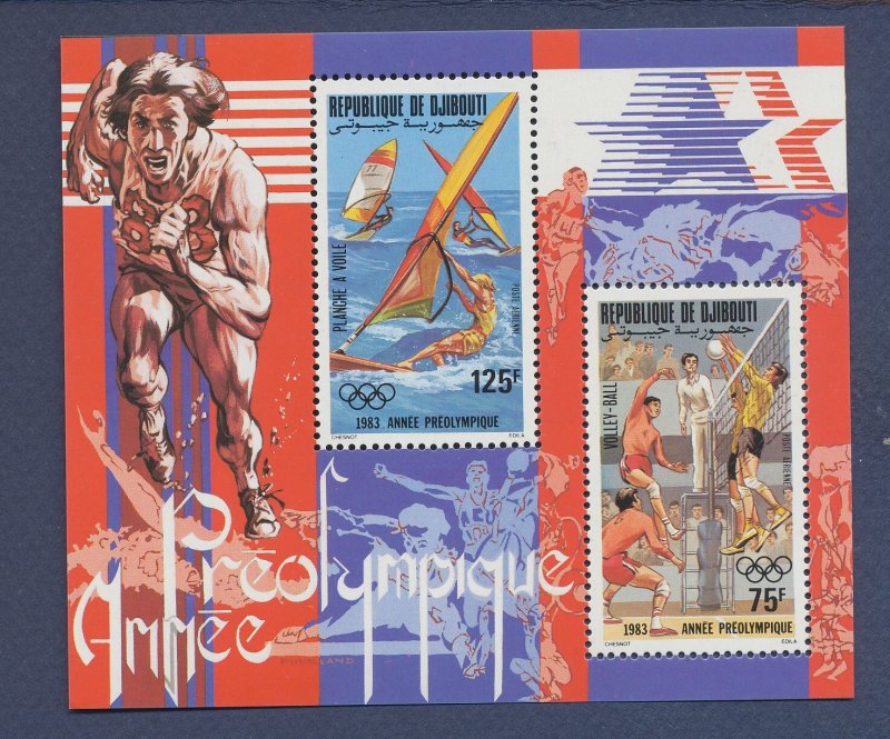 DJBOUTI - Scott C175-C176a, Michel BL 75 -  MNH S/S - Olympics1983