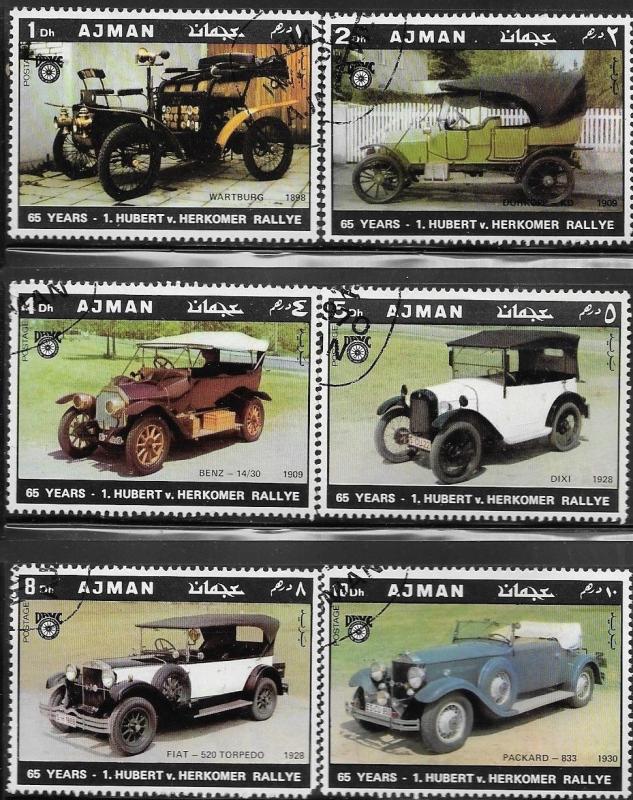 Ajman 1970 Old Automobiles MI# 613-618 /CTO