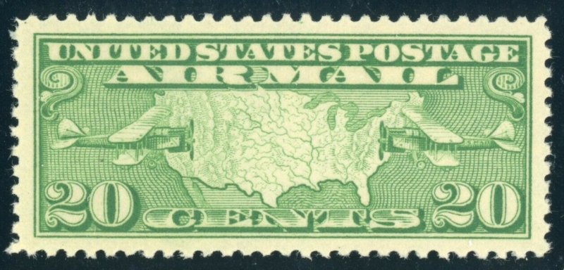 US Stamp #C9 Map & Planes 20c, PSE Cert XF-SUP 95 J - MOGNH - SMQ $135.00