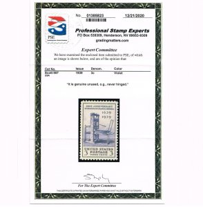 EXCEPTIONAL GENUINE SCOTT #857 XF-SUPERB MINT PRISTINE OG NH PSE CERT #20753