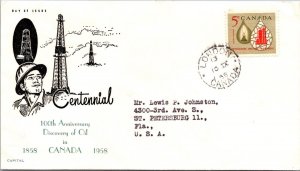 Canada 1950 FDC 100 Yrs Discovery Of Oil - London - Single - F76802