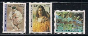 ES-13717 Fr.- Polynesia 1989 Sc # 512-14 Folklore MNH