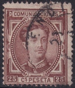 Spain 1876 Sc 225 used date cancel