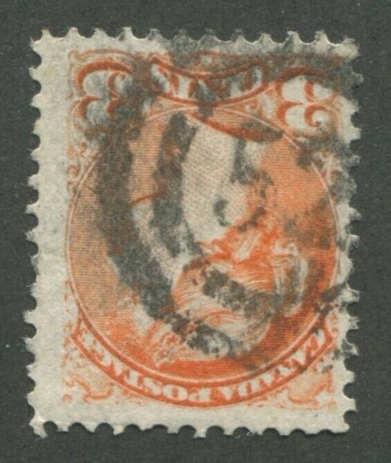 CANADA #37 USED SMALL QUEEN 2-RING NUMERAL CANCEL 52