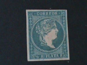 ​CUBA-1855  SC# 1 QUEEN ISABELLA II- IMPERF MLH VF-169-YEARS OLD RARE-LAST ONE