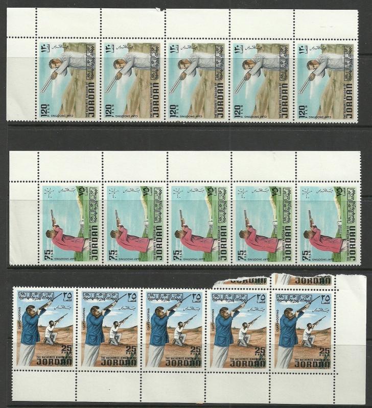 Jordan 1972- lot # 3 - 15 sets MNH 2 stamps damage MNH Cat. Value GBP 60.00