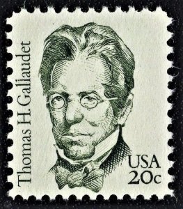 US 1861 MNH VF 20 Cent Thomas H. Gallauder Educator