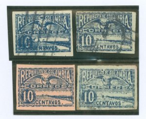 Colombia #240/241/243/244 Used Single