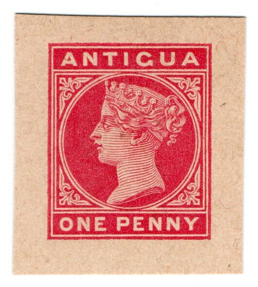 (I.B) Antigua Postal : Stationery Die 1d (cut-out)