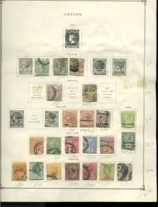 Collection, Ceylon Part A Scott Pages, 1872/1959, Cat $130, Mint & Used