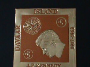 DAVAAR ISLAND -1963 IMMEMORY OF JOHN F. KENNEDY MNH RARE GOLD STAMP VERY FINE