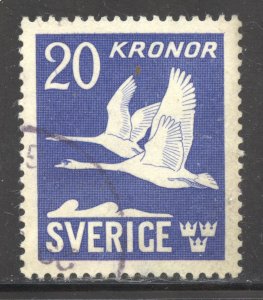 Sweden Scott C8c Used VLH - 1942 Flying Swans, Perf on four sides - SCV $13.50