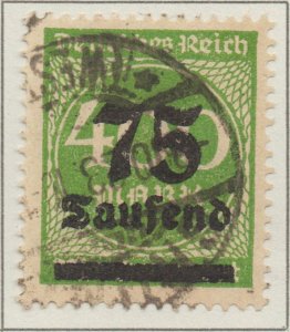 Germany Deutsches Reich Hyper Inflation 75T on 400Mk stamp Weimar Republic Mi287