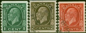 Canada 1933 Coil Set of 3 SG326-328 Fine Used 