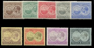 Bermuda #55-69 (SG 59-67) Cat$137.50, 1920-21 George V, complete set, lightly...