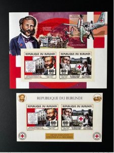 Burundi 2014 / 2015 Mi. 3538 - 3539 Bl. 535 - 536 ND IMPERF Dunant Red Cross-