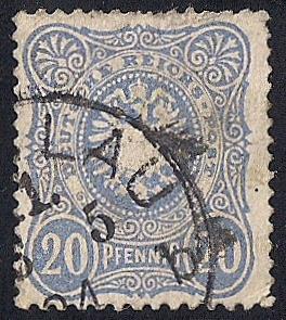 Germany #40 20 PF Imperial Eagle, Ultra, used VF