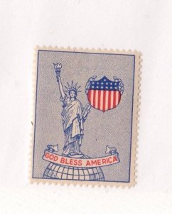 USA WW2 Propaganda Stamp - God Bless America -MNH