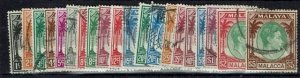 MALAYA MALACCA SG3/17 1949-52 DEFINITIVE SET USED (d)