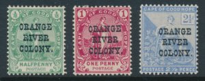 British Orange River Colony SG 133-135 Mint Hinged Set of 3 Overprinted stamps