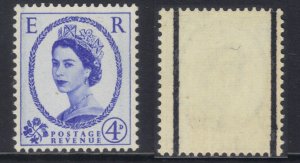 GB 1958 - 61 QE2 4d Ultramarine Wilding Graphite Umm SG 593 ( K665 )