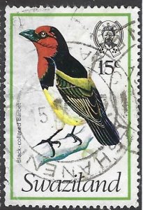 SWAZILAND  252 USED  SCV $2.25 BIN $1.00 BIRDS