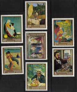 Hungary #1863-1869  MNH  1967  Paintings in National Gallery (3rd series)