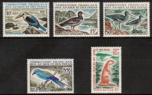 AFARS & ISSAS 1967 Birds/ Wildlife; Scott 310-14; MNH