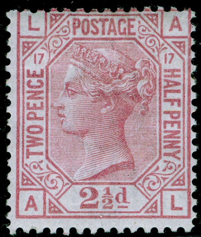 SG141, 2½d rosy mauve plate 17, M MINT. Cat £1700. AL 