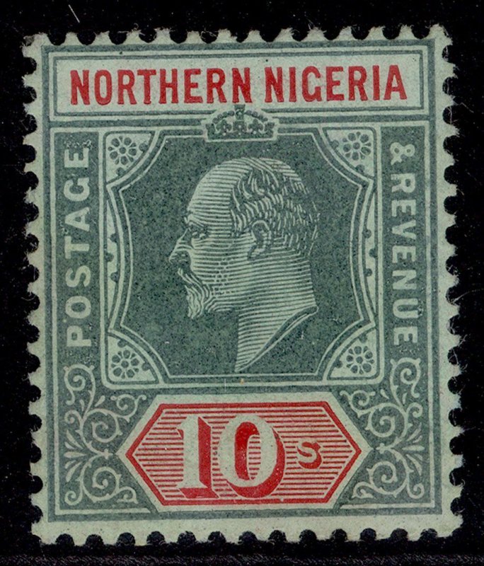 NORTHERN NIGERIA EDVII SG39, 10s green & red/green, UNUSED. Cat £70.