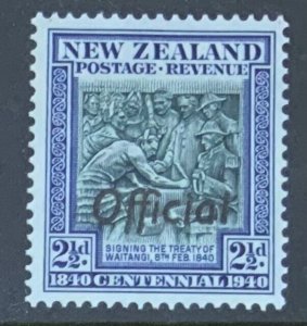 NEW ZEALAND OFFICIAL 1940 CENTENNIAL 2.5d SGO145a ''FF' JOINED LIGHTLY MOUNTED