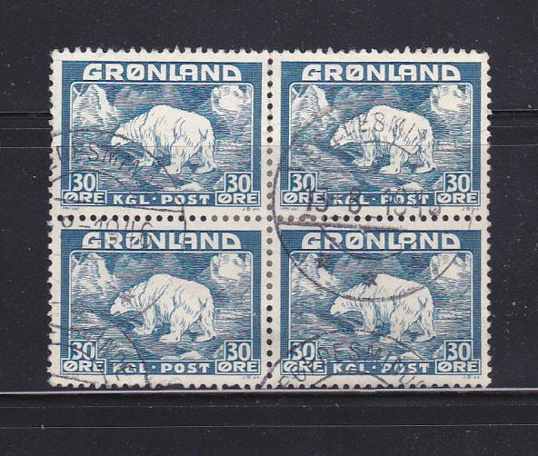 Greenland 7 Block Of 4 U Polar Bear (C)