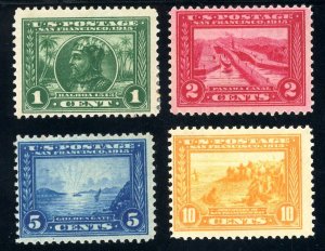 USAstamps Unused US 1913 Panama-Pacific Scott 397, 398, 399, 400 OG MLH SCV 216