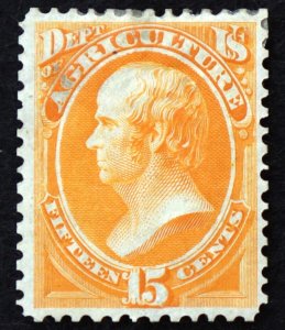 U.S. Mint Stamp Scott #O7 15c Agriculture Official. Hinged. Scott: $425.00