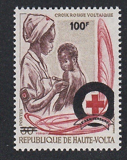 Burkina Faso # 252, Red Cross Surcharge Mint NH, 1/2 Cat.