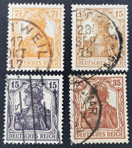 Germany, Scott #98-101, F-VF used, small crease #98 and 101