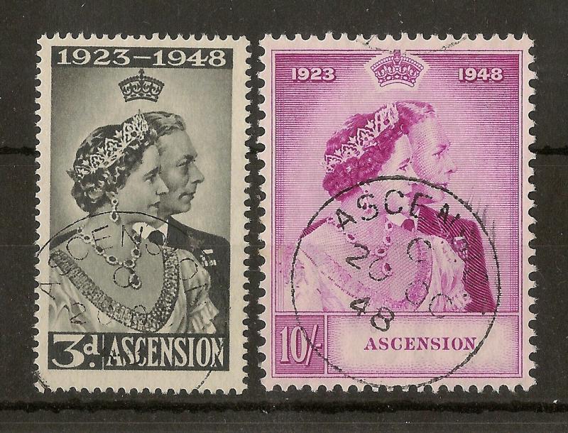 Ascension 1948 Royal Silver Wedding SG50-51 Fine Used - FDi CDS