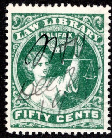 NSH4, 50c, Nova Scotia, Halifax Law Library 1910, Revenue, Canada